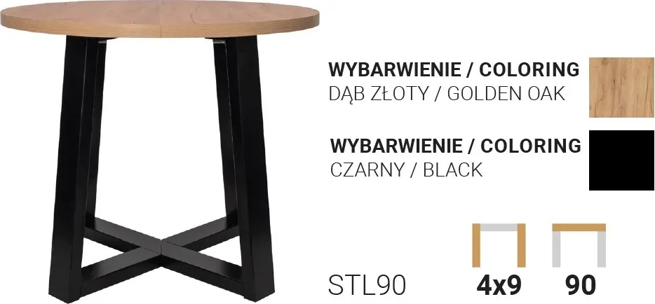 Stół okrągły ST(F/L) 90 Ø 90